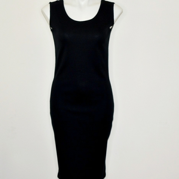 Joan Leslie Talbots Joan Sleeveless Black Knit Dress Size Petites S - Picture 5 of 9